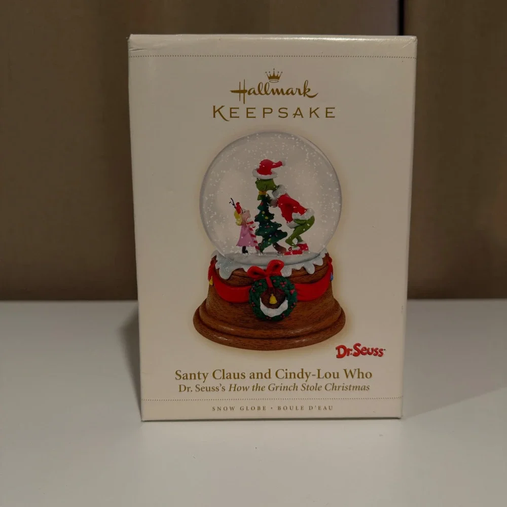Hallmark Keepsake The Grinch Santy‎ Claus Cindy-Lou Who Snow Globe 2006 Boxed
